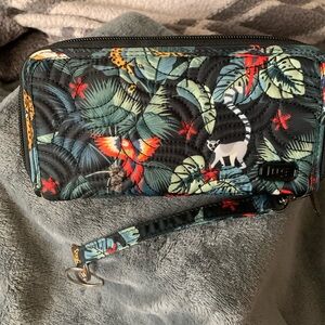 LUG wristlet/wallet Tropical Print Quilted with strap